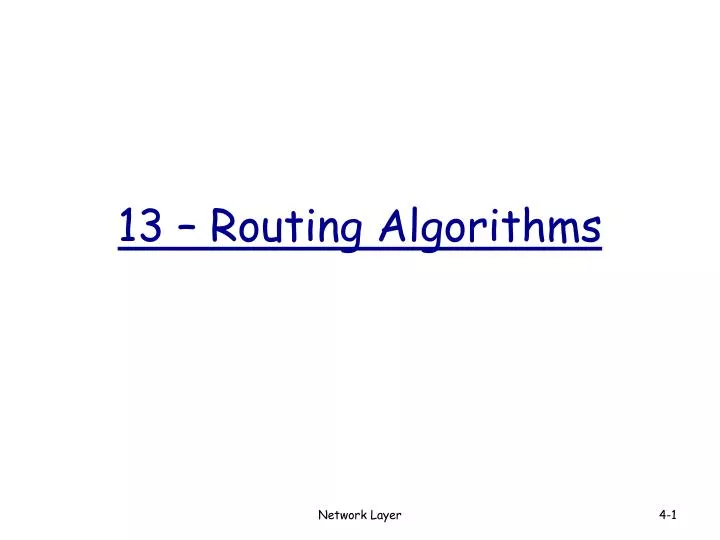 13 routing algorithms
