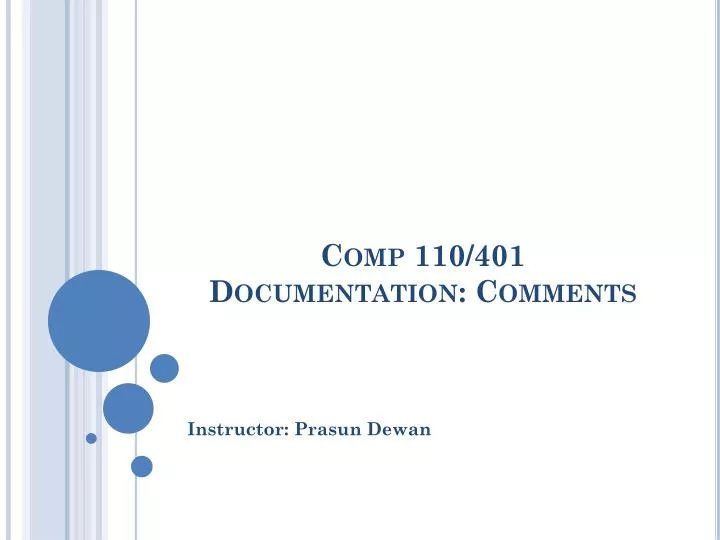 comp 110 401 documentation comments