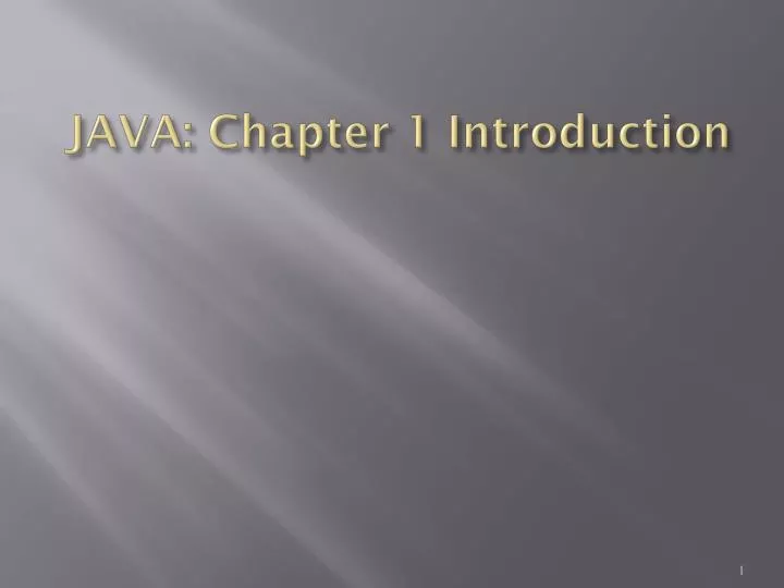 java chapter 1 introduction