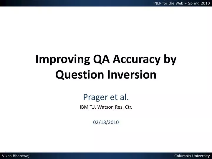 improving qa accuracy by question inversion