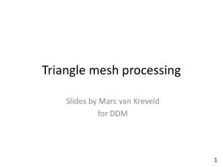 Triangle mesh processing