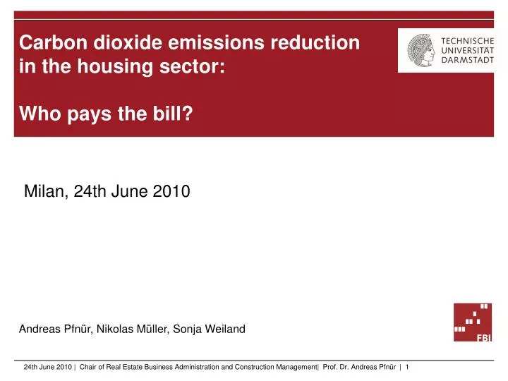 carbon dioxide emissions reduction in the housing sector who pays the bill