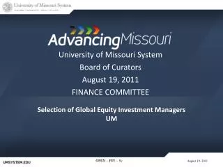 Selection of Global Equity Investment Managers UM
