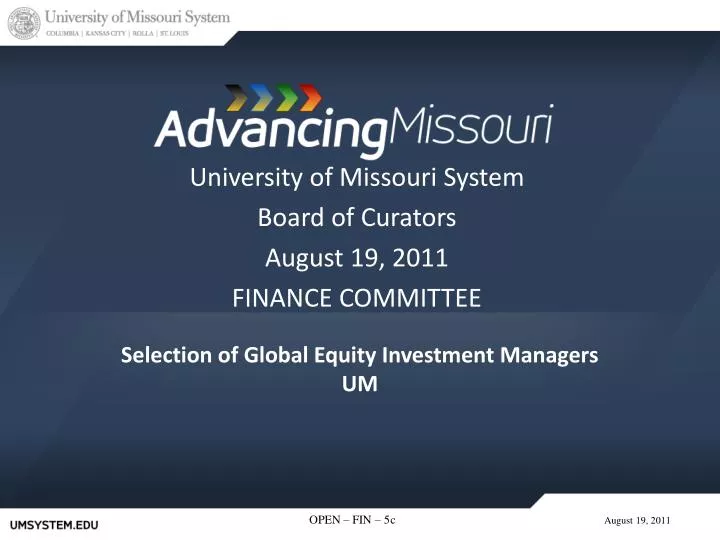 selection of global equity investment managers um