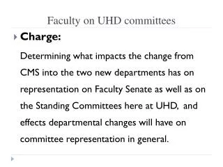Faculty on UHD committees