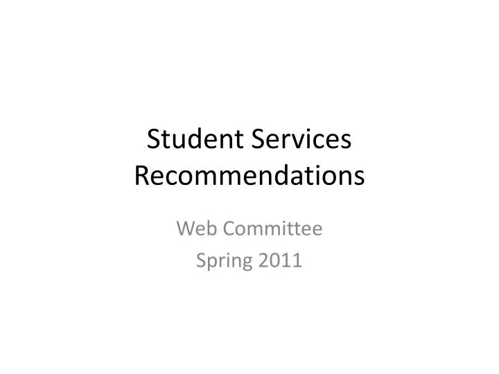 student services recommendations