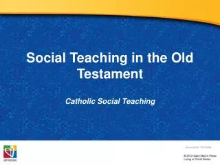 social teaching in the old testament