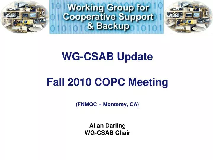 wg csab update fall 2010 copc meeting fnmoc monterey ca