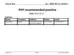 PHY recommended practice - slide 1