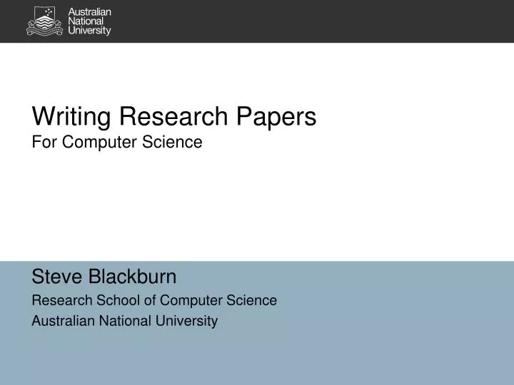 writing research papers for computer science