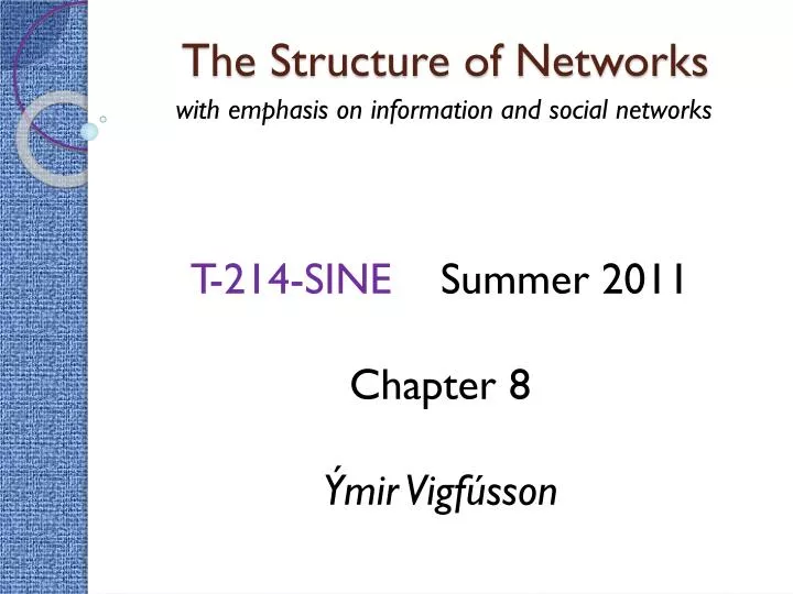 the structure of networks