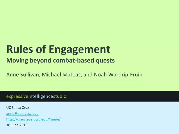 rules of engagement moving beyond combat based quests