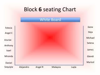 Block 6 seating Chart