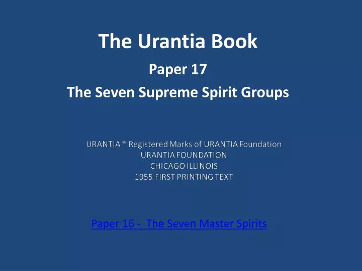 the urantia book