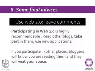 Use web 2.0: leave comments