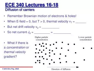 ECE 340 Lectures 16-18 Diffusion of carriers