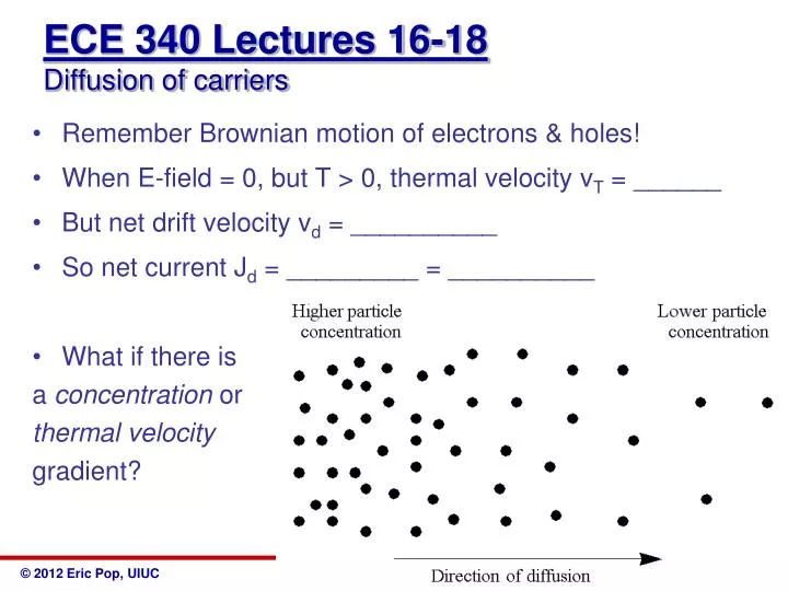 ece 340 lectures 16 18 diffusion of carriers