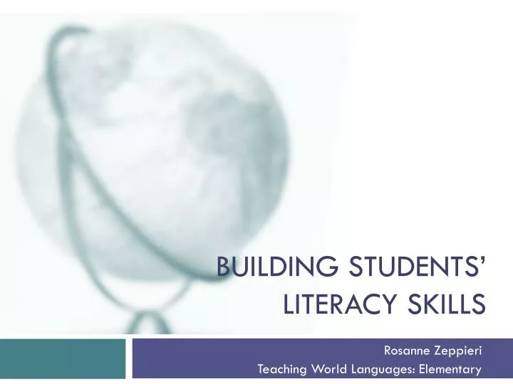 building students literacy skills