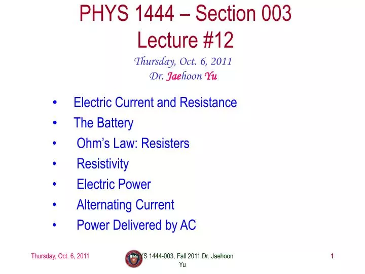 phys 1444 section 003 lecture 12