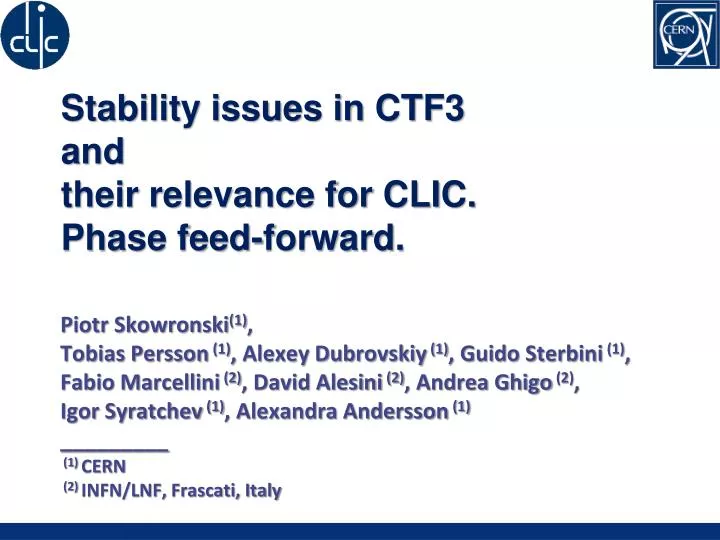 stability issues in ctf3 and their relevance for clic phase feed forward
