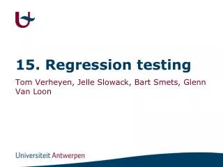 15. Regression testing