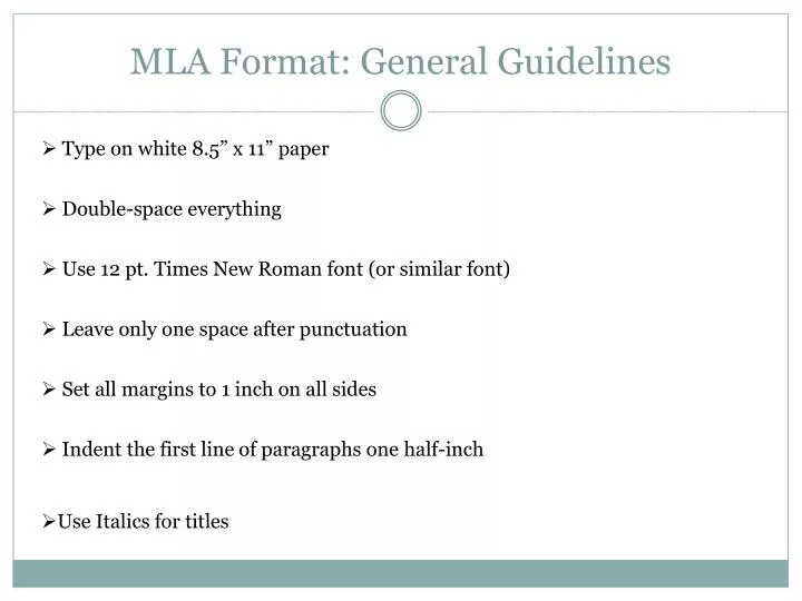 mla format general guidelines