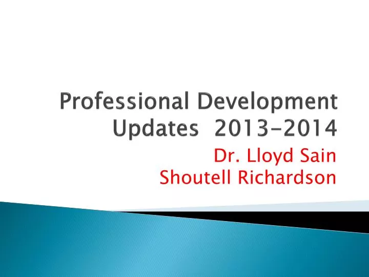 professional development updates 2013 2014