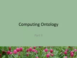 Computing Ontology