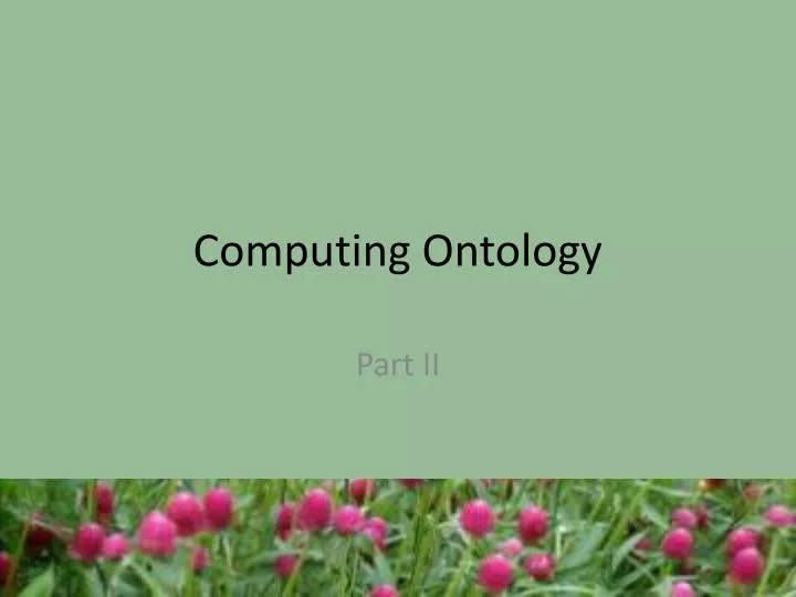 computing ontology