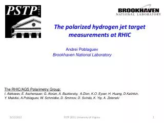 The polarized hydrogen jet target measurements at RHIC