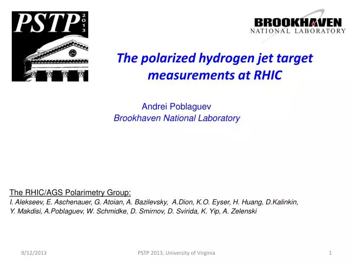 the polarized hydrogen jet target measurements at rhic