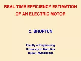 Real-Time Efficiency Estimation of an Electric Motor