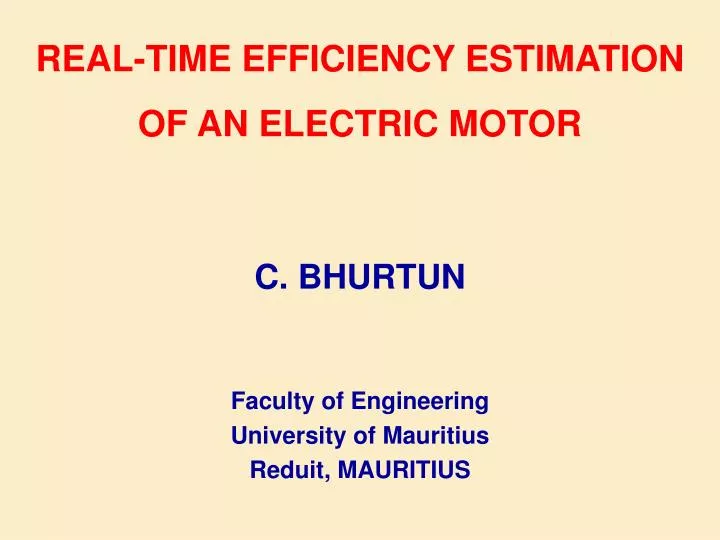 c bhurtun faculty of engineering university of mauritius reduit mauritius