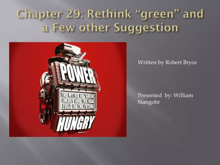 chapter 29 rethink green and a few other suggestion