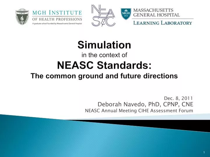 simulation in the context of neasc standards the common ground and future directions