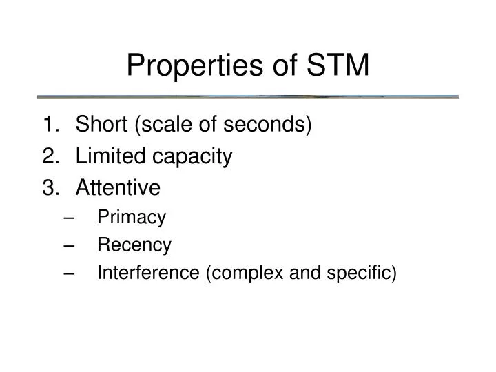 properties of stm