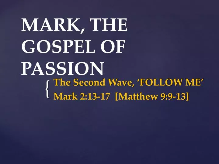 mark the gospel of passion