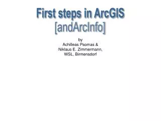 First steps in ArcGIS