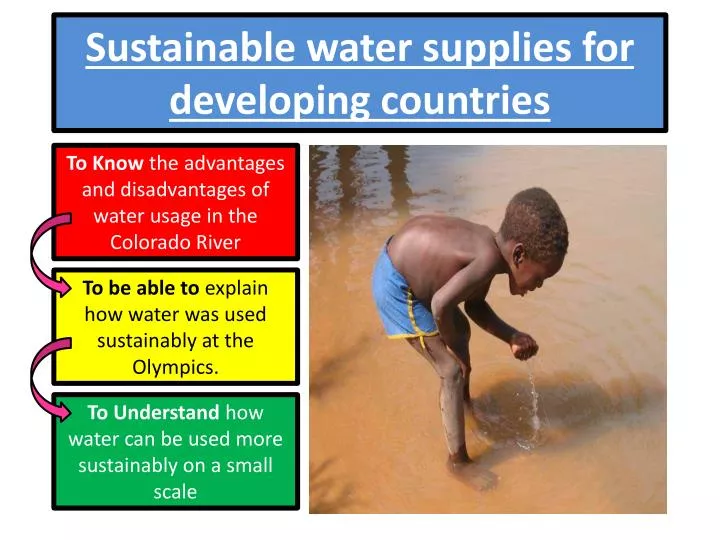 sustainable water supplies for developing countries