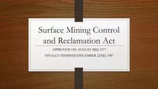 surface mining control and reclamation act