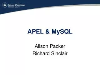 APEL &amp; MySQL