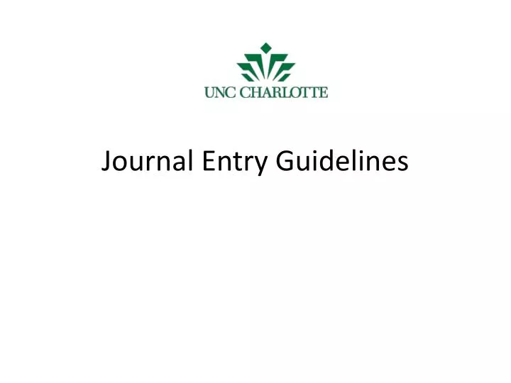 journal entry guidelines