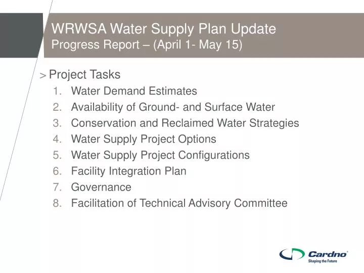 wrwsa water supply plan update progress report april 1 may 15