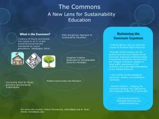 The Commons A New Lens for Sustainability Education