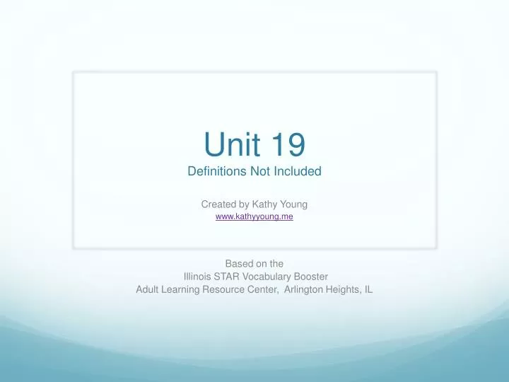 unit 19 definitions not included