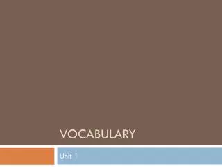 Vocabulary