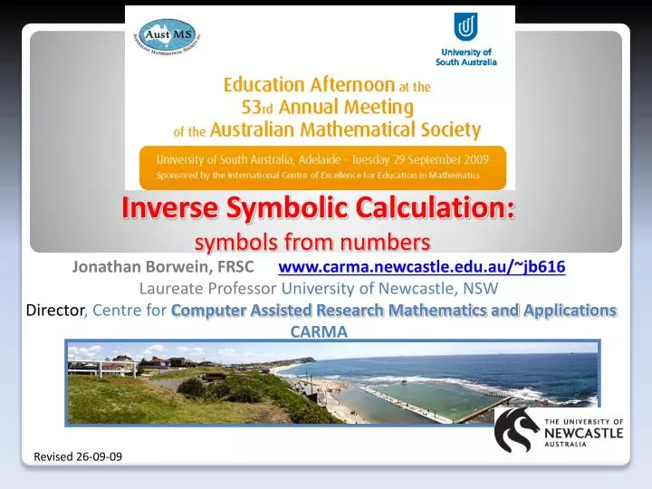 inverse symbolic calculation symbols from numbers