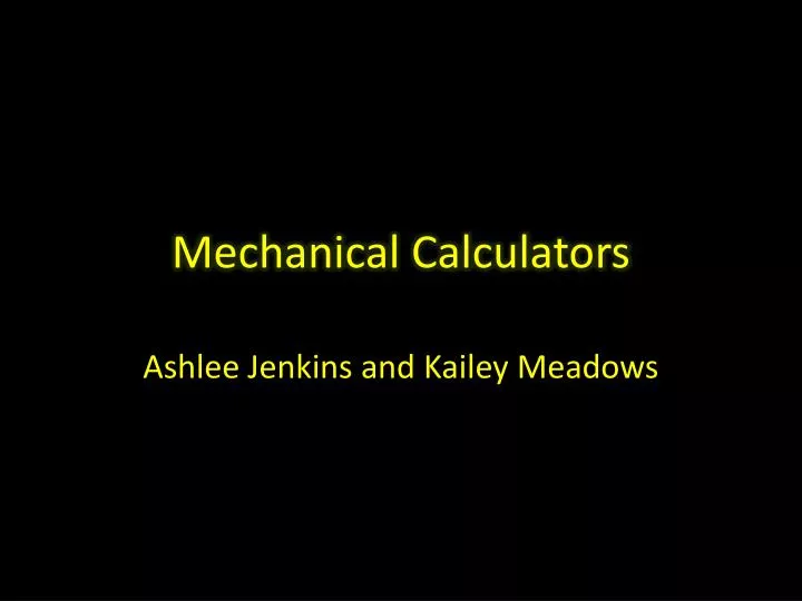 mechanical calculators