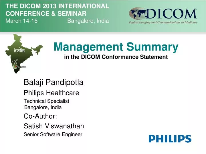 management summary in the dicom conformance statement