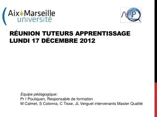 r union tuteurs apprentissage lundi 17 d cembre 2012